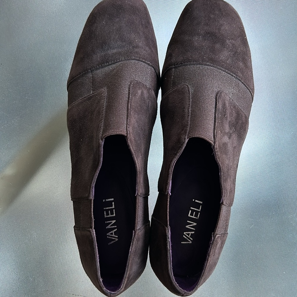 Vaneli Shoes Brown Suede‎ Bootie Women’s Size 7M Slip On Wedge - Picture 3 of 8